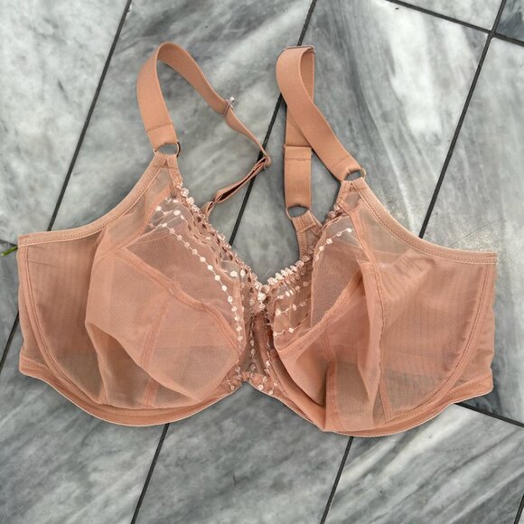 Elomi Matilda Cafe Au Lait Full Figure Underwire Plunge UK 38G US38I - Picture 7 of 10